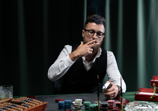 a smoking gambling
